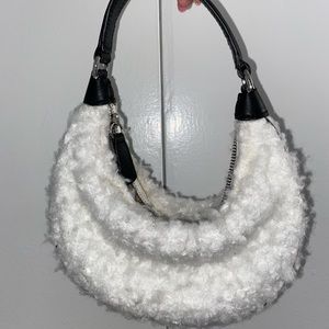 Staud Mini Shoulder Bag. Shearling. NEVER RELEASED.